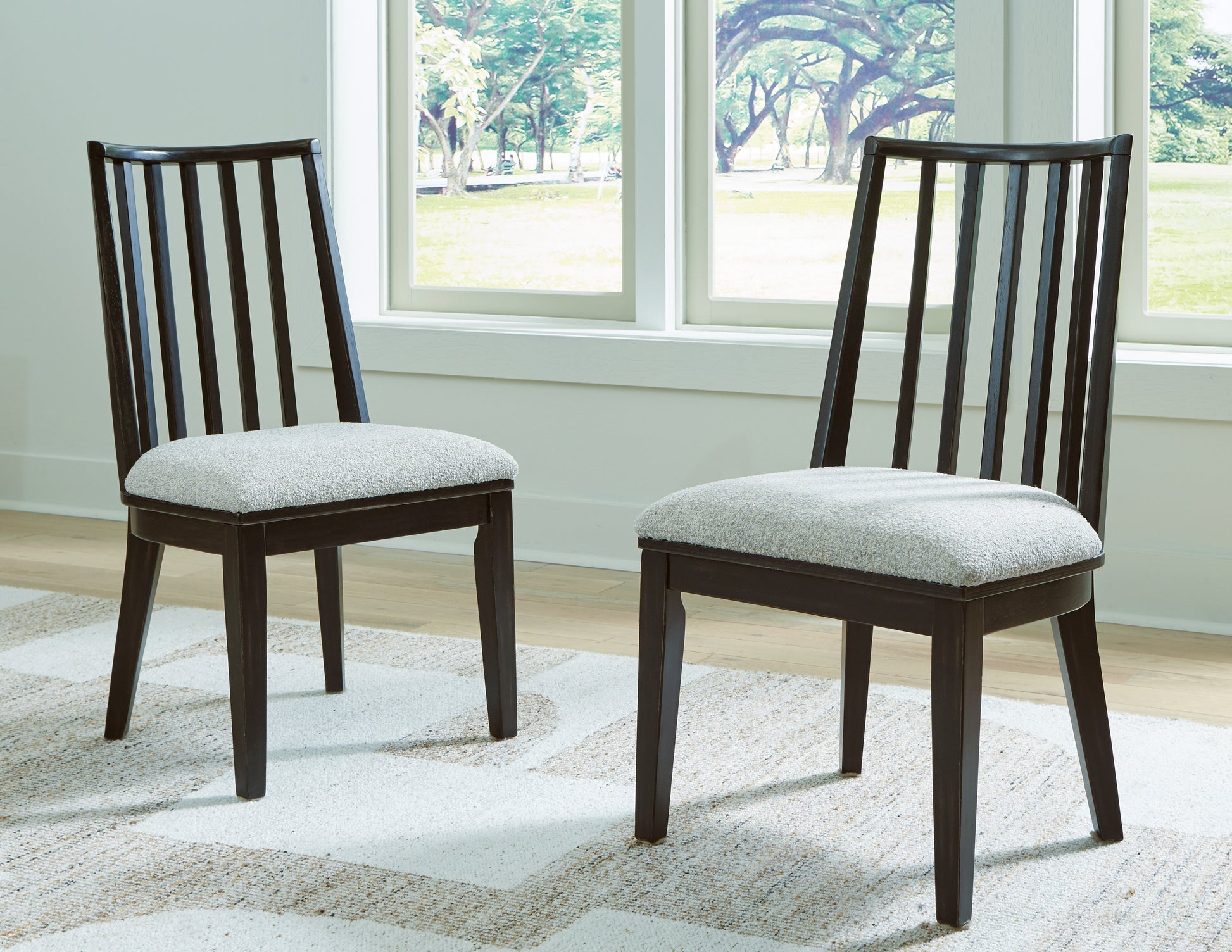 Bradenton Furniture Outlet - Ashley Furniture - Galliden Dining Room - Dining Chair (Set of 2) / Black/Brown - D841-01X2