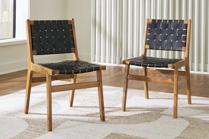 Bradenton Furniture Outlet - Ashley Furniture - Fortmaine Dining Room - Dining Chair (Set of 2) / Brown/Black - D872-01X2