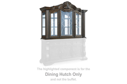Bradenton Furniture Outlet - Ashley Furniture - Maylee Dining Room - Dining Room Hutch / Dark Brown / 72"W x 21"D x 55"H - D947-81