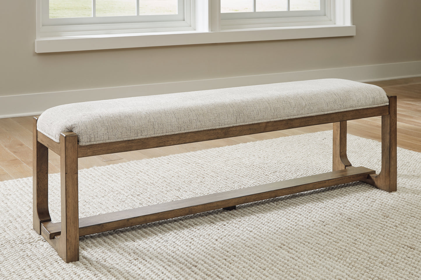 Bradenton Furniture Outlet - Ashley Furniture - Cabalynn Dining Room - Large UPH Dining Room Bench / Oatmeal/Light Brown - D974-00