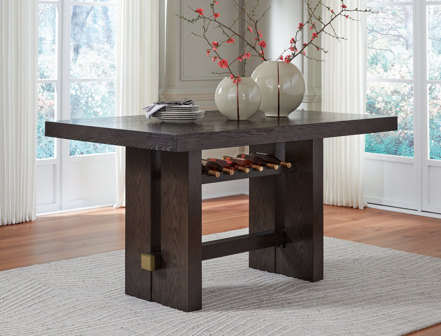 Bradenton Furniture Outlet - Ashley Furniture - Burkhaus Dining Room - RECT Dining Room Counter Table / Dark Brown - D984-32