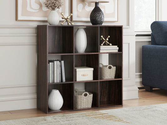 Bradenton Furniture Outlet - Ashley Furniture - Glosmount Nine Cube Organizer - Nine Cube Organizer / Cherry/Light Brown - EA1055-3X3