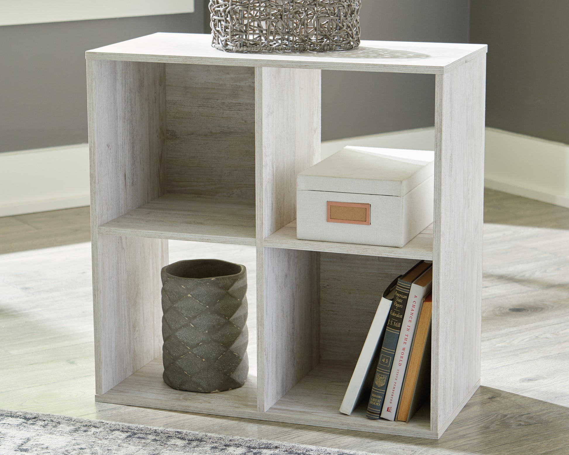 Bradenton Furniture Outlet - Ashley Furniture - Paxberry Four Cube Organizer - Four Cube Organizer / Whitewash - EA1811-2X2