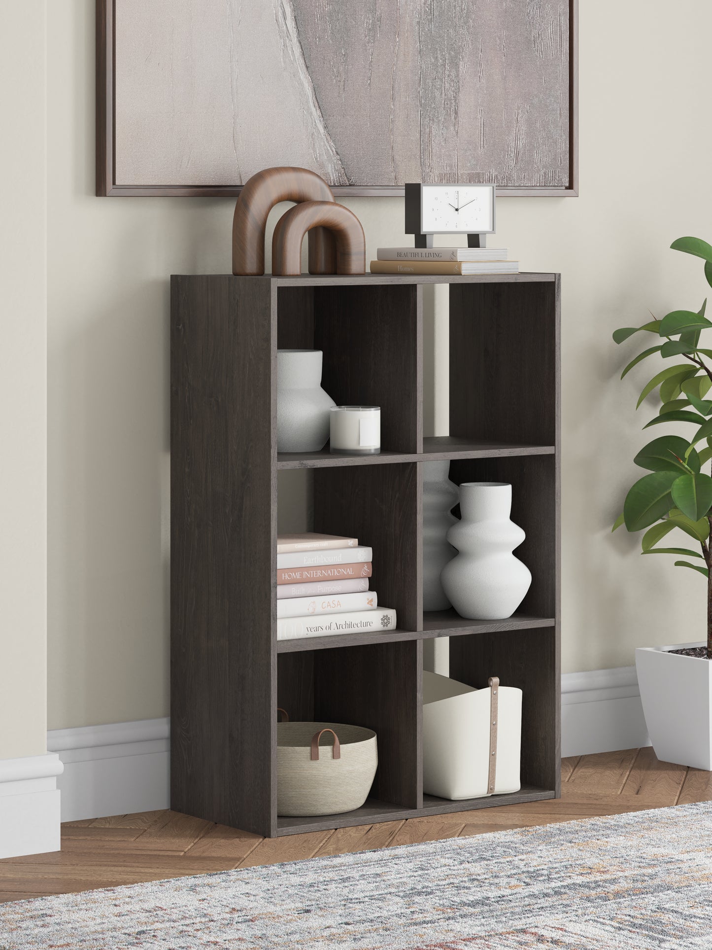 Bradenton Furniture Outlet - Ashley Furniture - Piperton Six Cube Organizer - Six Cube Organizer / Charcoal - EA5514-3X2