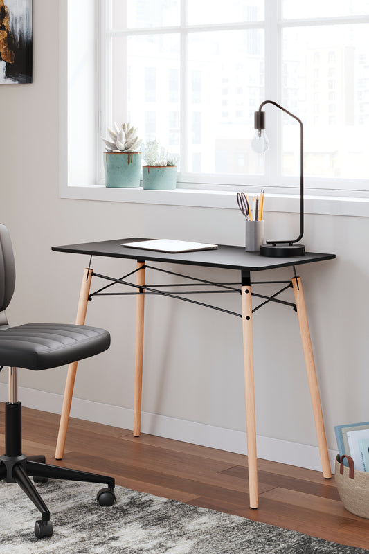 Bradenton Furniture Outlet - Ashley Furniture - Jaspeni Office Desk - Home Office Desk / Black/Natural - H020-10