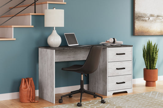 Bradenton Furniture Outlet - Ashley Furniture - Shawburn Office Desk - Home Office Desk / White/Dark Charcoal Gray - H4121-34