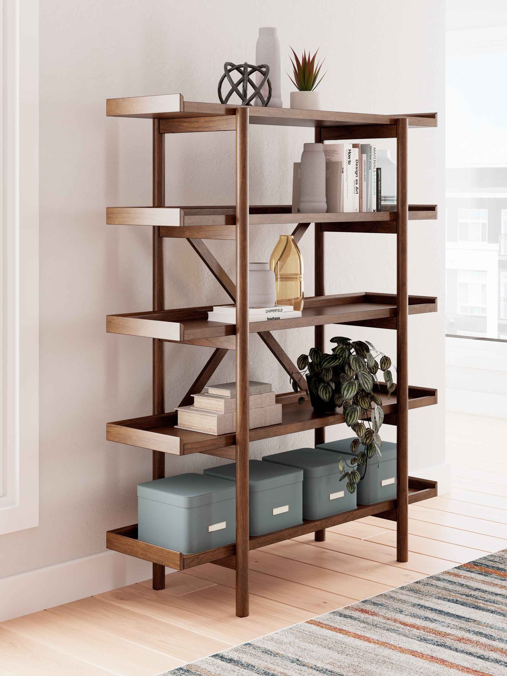 Bradenton Furniture Outlet - Ashley Furniture - Lyncott Bookcase - Bookcase / Brown - H615-70
