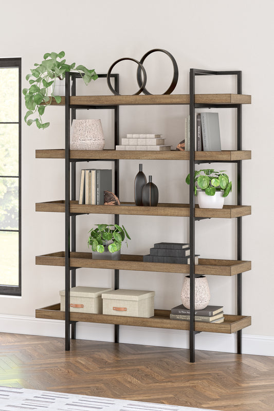 Bradenton Furniture Outlet - Ashley Furniture - Montia Bookcase - Bookcase / Light Brown - H632-70