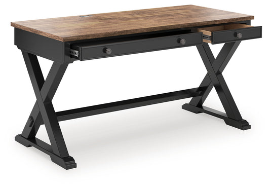 Bradenton Furniture Outlet - Ashley Furniture - Wildenauer Office Desk - Home Office Desk / Brown/Black - H664-34