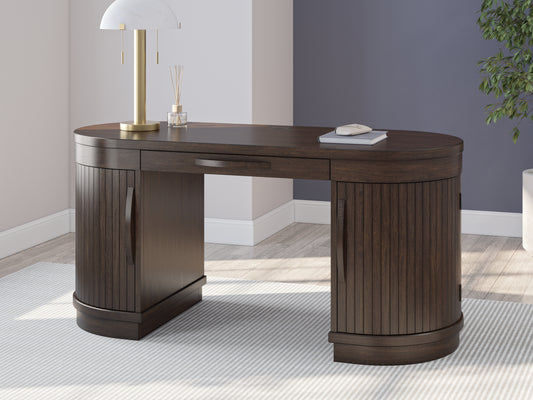 Bradenton Furniture Outlet - Ashley Furniture - Korestone Office Desk - Home Office Desk / Warm Brown - H687-27