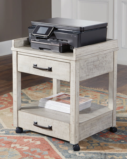 Bradenton Furniture Outlet - Ashley Furniture - Carynhurst Printer Stand - Printer Stand / Whitewash - H755-11