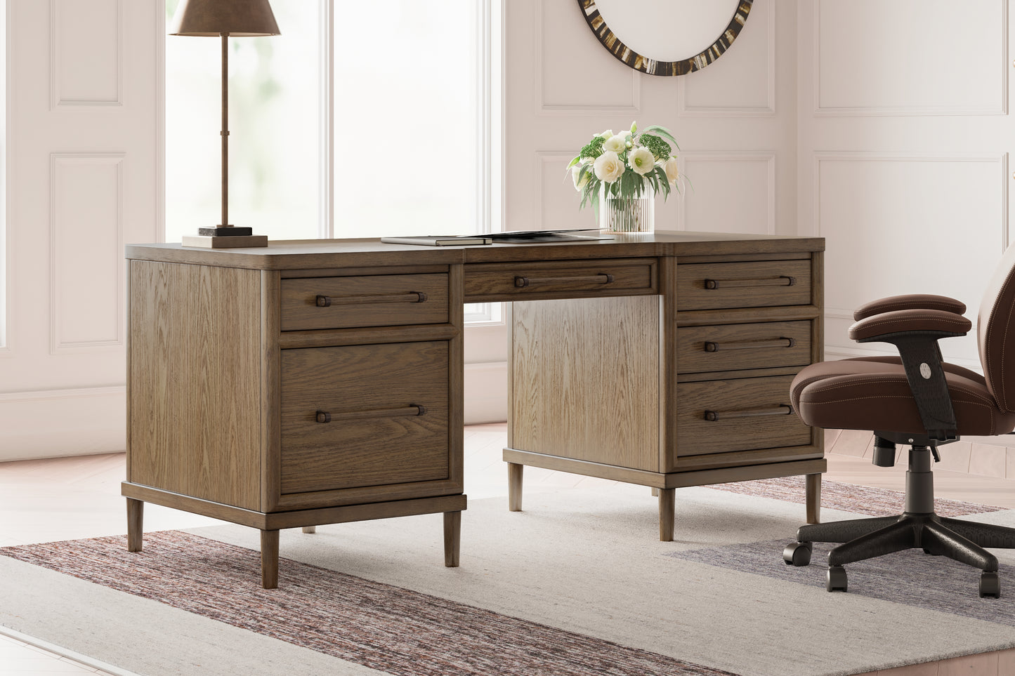 Bradenton Furniture Outlet - Ashley Furniture - Roanhowe Office Desk - Home Office Desk / Brown - H769-21