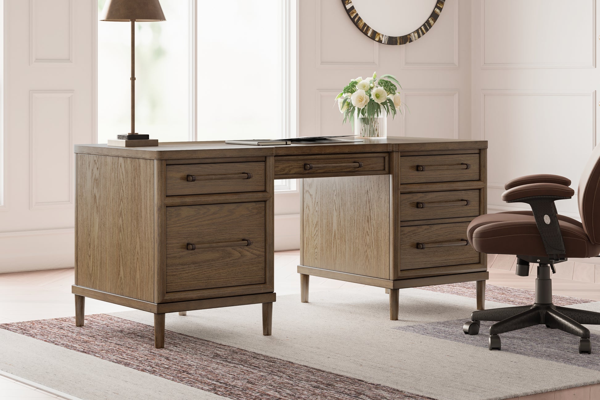 Bradenton Furniture Outlet - Ashley Furniture - Roanhowe Office Desk - Home Office Desk / Brown - H769-21