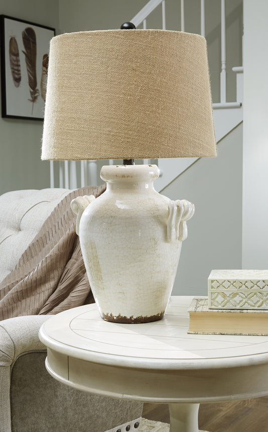 Bradenton Furniture Outlet - Ashley Furniture - Emelda Lighting - Table Lamp (Set of 2) / Cream - L100664X2