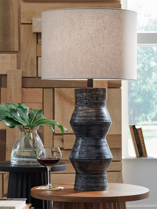 Bradenton Furniture Outlet - Ashley Furniture - Kerbert Lighting - 2-Piece Lamp Set / Distressed Black - L100824X2