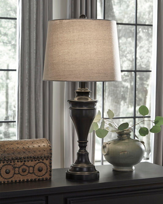 Bradenton Furniture Outlet - Ashley Furniture - Darlita Lighting - Metal Table Lamp (Set of 2) / Bronze Finish - L204024
