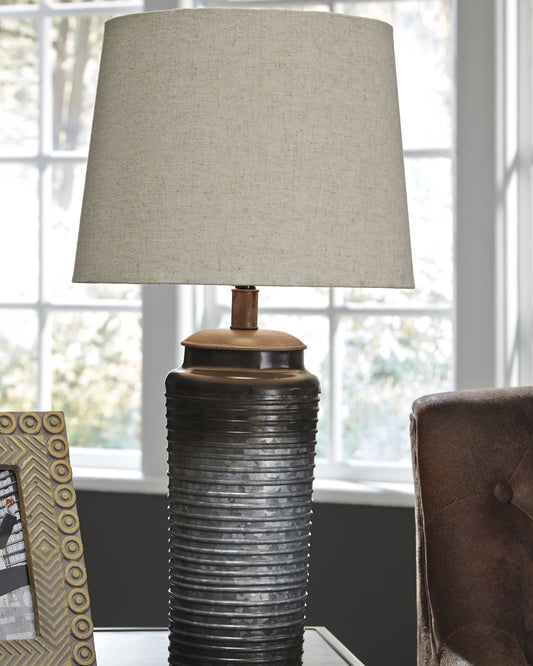 Bradenton Furniture Outlet - Ashley Furniture - Norbert Lighting - Metal Table Lamp (Set of 2) / Gray - L204064