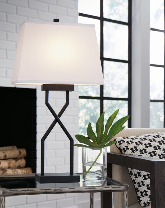 Bradenton Furniture Outlet - Ashley Furniture - Brookthrone Lighting - Metal Table Lamp (Set of 2) / Black - L204514