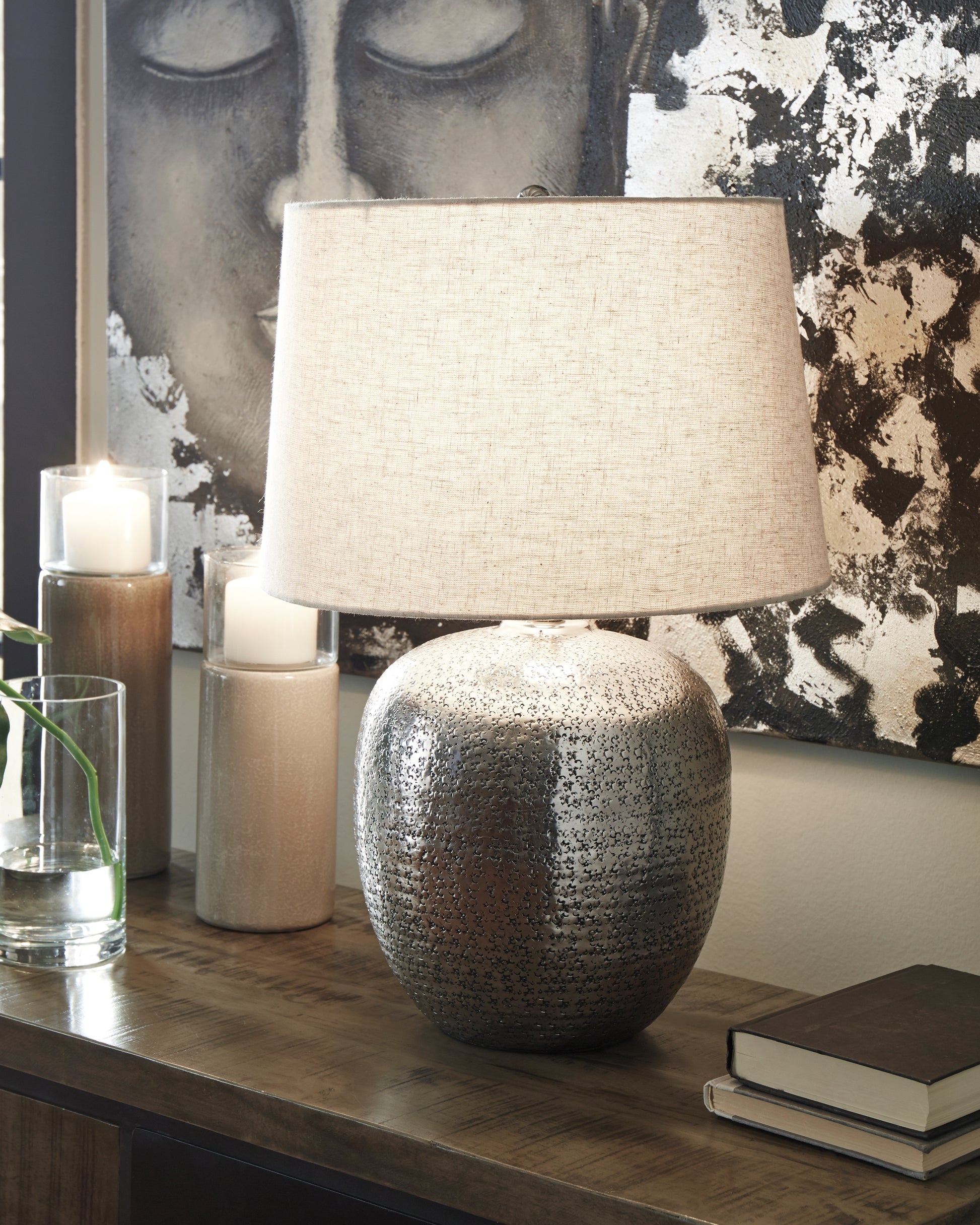 Bradenton Furniture Outlet - Ashley Furniture - Magalie Lighting - Table Lamp (Set of 2) / Antique Silver Finish - L207314X2