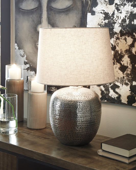 Bradenton Furniture Outlet - Ashley Furniture - Magalie Lighting - Table Lamp (Set of 2) / Antique Silver Finish - L207314X2