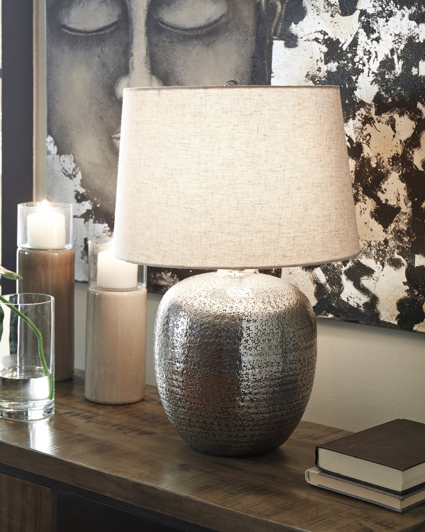 Bradenton Furniture Outlet - Ashley Furniture - Magalie Lighting - Table Lamp (Set of 2) / Antique Silver Finish - L207314X2