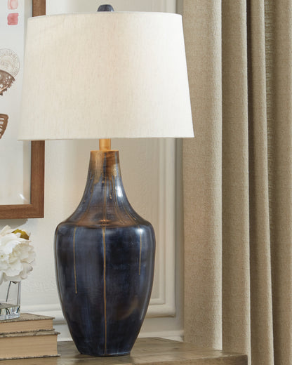Bradenton Furniture Outlet - Ashley Furniture - Evania Lighting - Table Lamp (Set of 2) / Indigo - L207344X2
