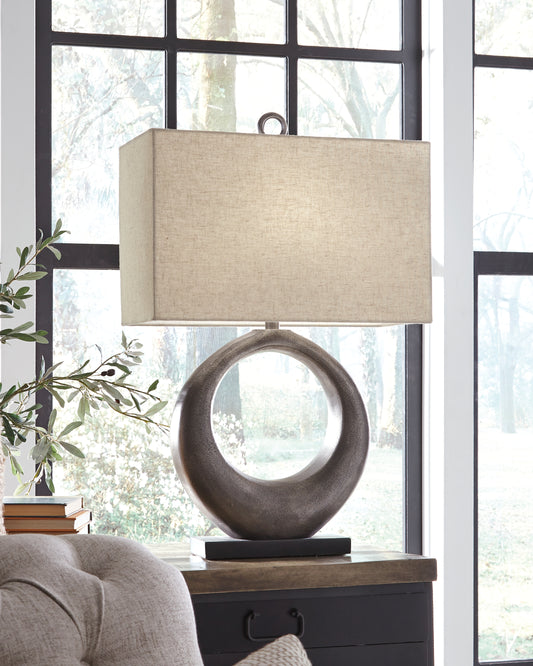 Bradenton Furniture Outlet - Ashley Furniture - Saria Lighting - Table Lamp (Set of 2) / Antique Silver Finish - L207394X2
