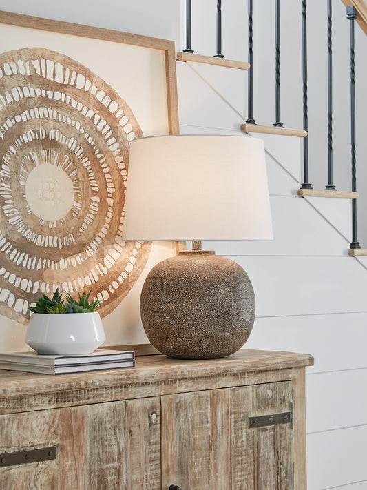 Bradenton Furniture Outlet - Ashley Furniture - Neavesboro Lighting - 2-Piece Lamp Set / Antique Brown/White - L207484X2