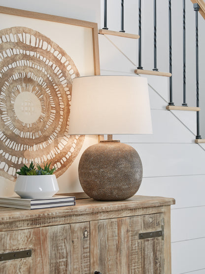 Bradenton Furniture Outlet - Ashley Furniture - Neavesboro Lighting - 2-Piece Lamp Set / Antique Brown/White - L207484X2
