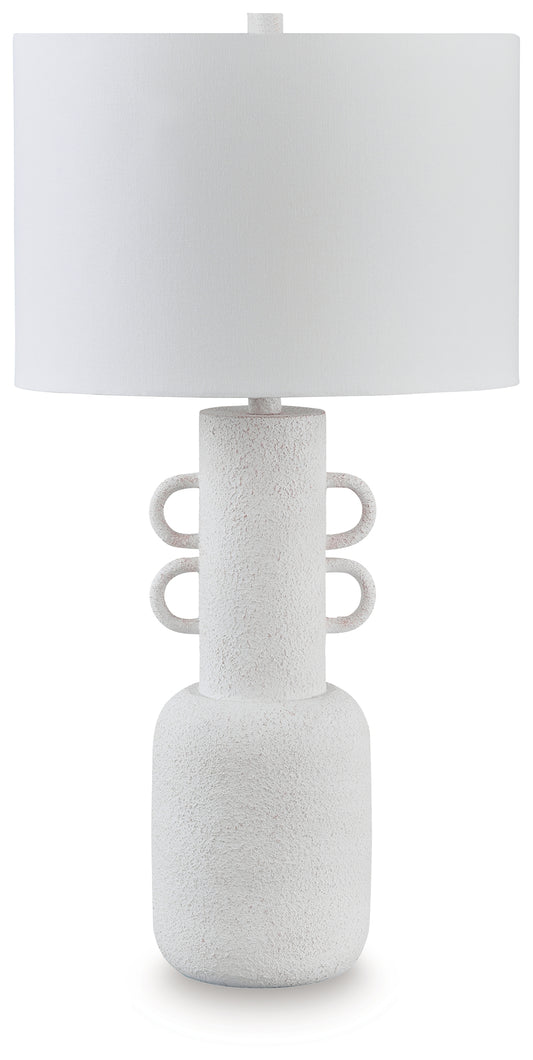 Bradenton Furniture Outlet - Ashley Furniture - Perringhill Lighting - Metal Table Lamp (1/CN) / Distressed White - L207504