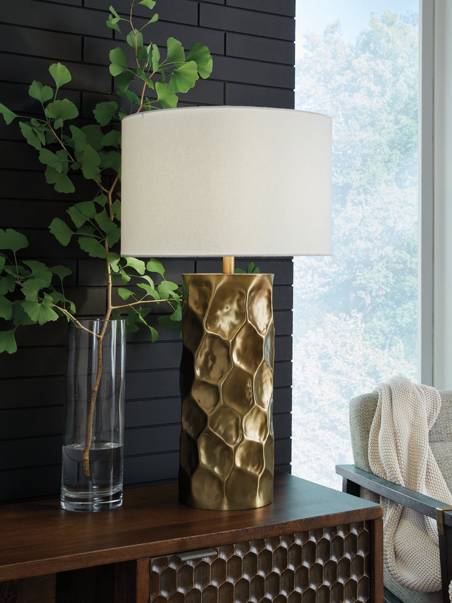 Bradenton Furniture Outlet - Ashley Furniture - Marshawn Lighting - Metal Table Lamp (1/CN) / Gold Finish - L207524