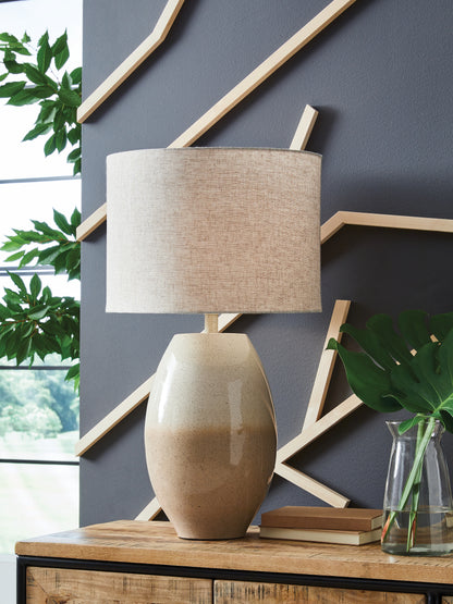 Bradenton Furniture Outlet - Ashley Furniture - Linas Lighting - Metal Table Lamp (1/CN) / Cream/Beige - L207594