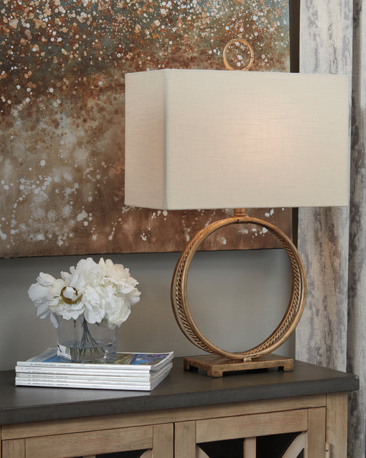 Bradenton Furniture Outlet - Ashley Furniture - Mahala Lighting - Table Lamp (Set of 2) / Antique Gold Finish - L208124X2