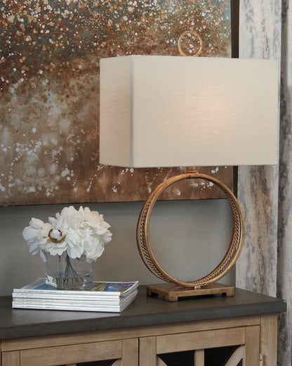 Bradenton Furniture Outlet - Ashley Furniture - Mahala Lighting - Table Lamp (Set of 2) / Antique Gold Finish - L208124X2