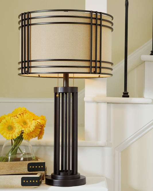 Bradenton Furniture Outlet - Ashley Furniture - Hanswell Lighting - Table Lamp (Set of 2) / Dark Brown - L208294X2