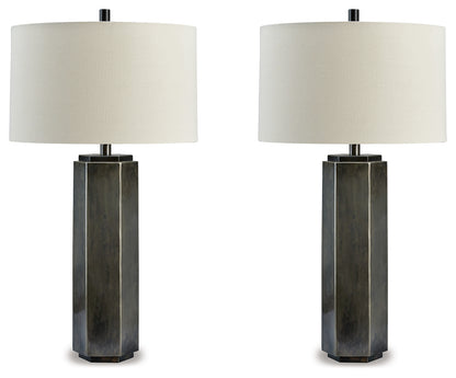 Bradenton Furniture Outlet - Ashley Furniture - Dirkton Lighting - Table Lamp (Set of 2) / Antique Pewter - L208324X2
