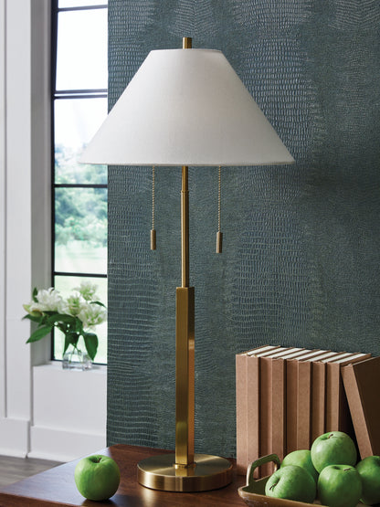 Bradenton Furniture Outlet - Ashley Furniture - Haigwood Lighting - Metal Table Lamp (1/CN) / Gold Finish - L208474