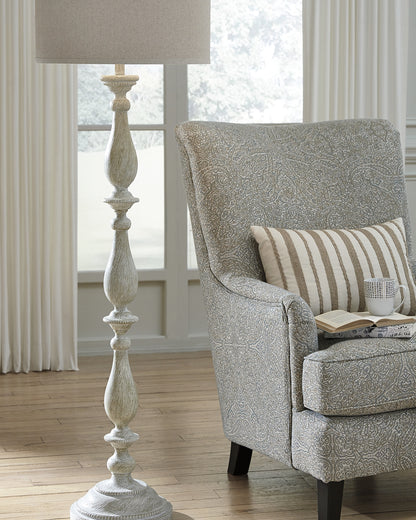 Bradenton Furniture Outlet - Ashley Furniture - Bernadate Lighting - Poly Floor Lamp (1/CN) / Whitewash - L235341