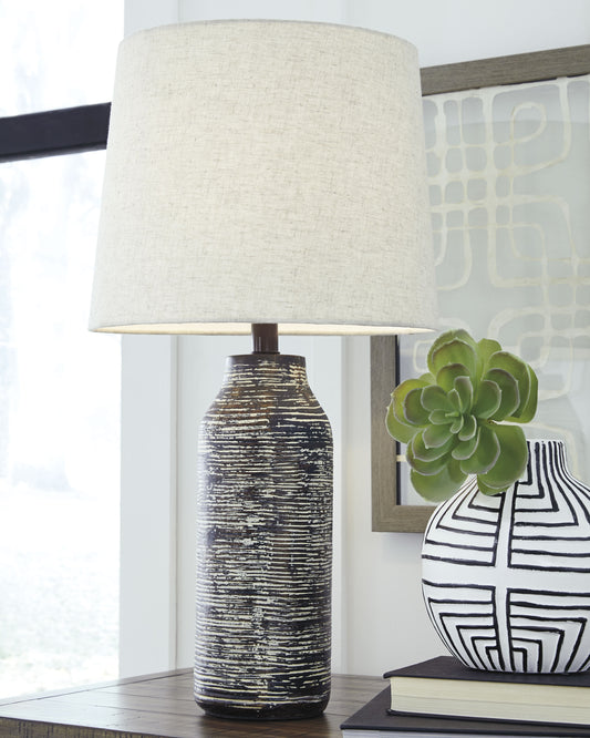 Bradenton Furniture Outlet - Ashley Furniture - Mahima Lighting - Paper Table Lamp (Set of 2) / Black/White - L235584