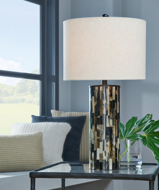 Bradenton Furniture Outlet - Ashley Furniture - Ellford Lighting - Table Lamp (Set of 2) / Black/Brown/Cream - L235684X2