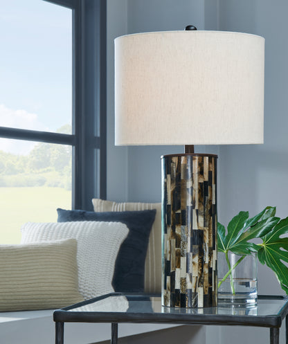 Bradenton Furniture Outlet - Ashley Furniture - Ellford Lighting - Table Lamp (Set of 2) / Black/Brown/Cream - L235684X2