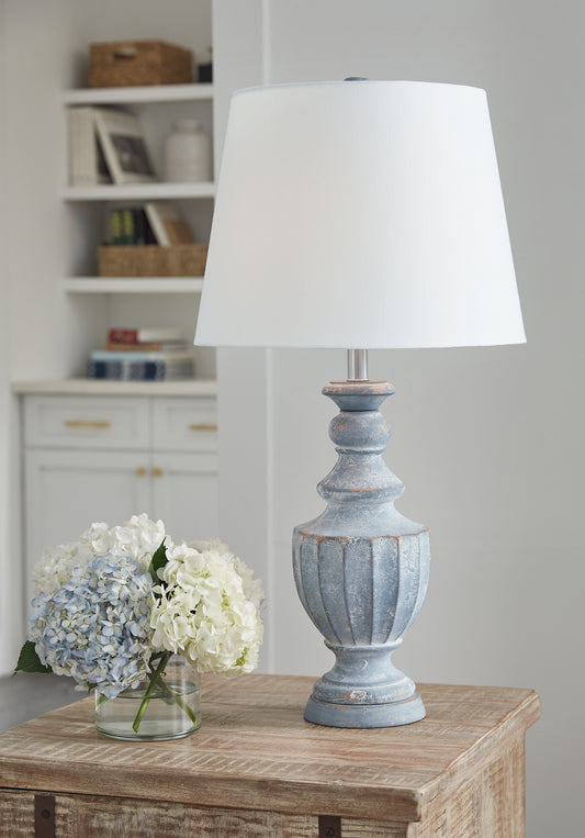 Bradenton Furniture Outlet - Ashley Furniture - Cylerick Lighting - Table Lamp (Set of 2) / Antique Blue - L235714X2