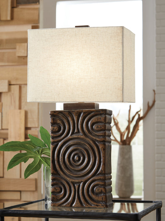 Bradenton Furniture Outlet - Ashley Furniture - Heathbury Lighting - Paper Table Lamp (1/CN) / Antique Brown - L235964