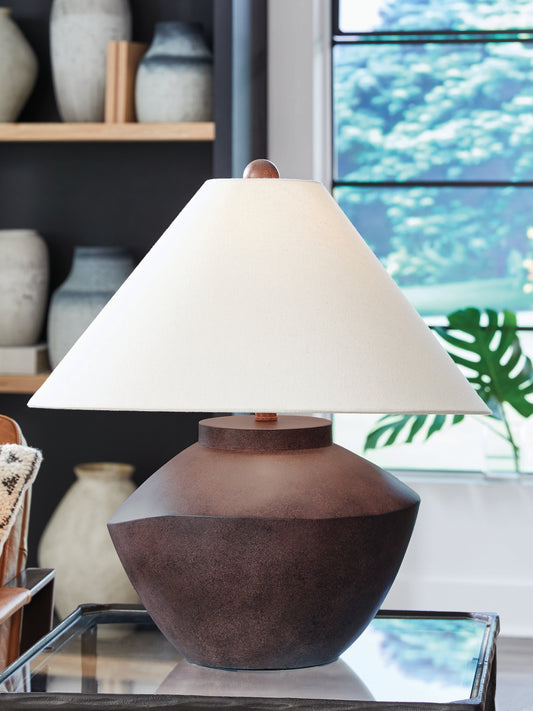 Bradenton Furniture Outlet - Ashley Furniture - Honsworth Lighting - Poly Table Lamp (1/CN) / Antique Brown - L235994