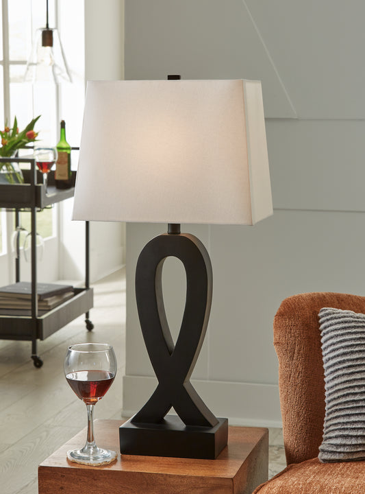 Bradenton Furniture Outlet - Ashley Furniture - Markellton Lighting - Poly Table Lamp (Set of 2) / Black - L243344
