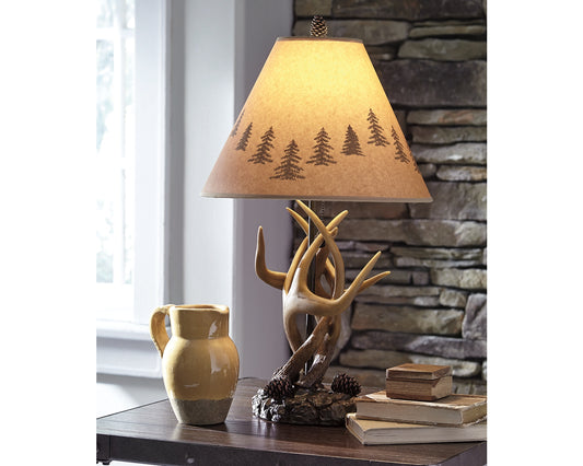 Bradenton Furniture Outlet - Ashley Furniture - Derek Lighting - Poly Table Lamp (Set of 2) / Brown - L316984