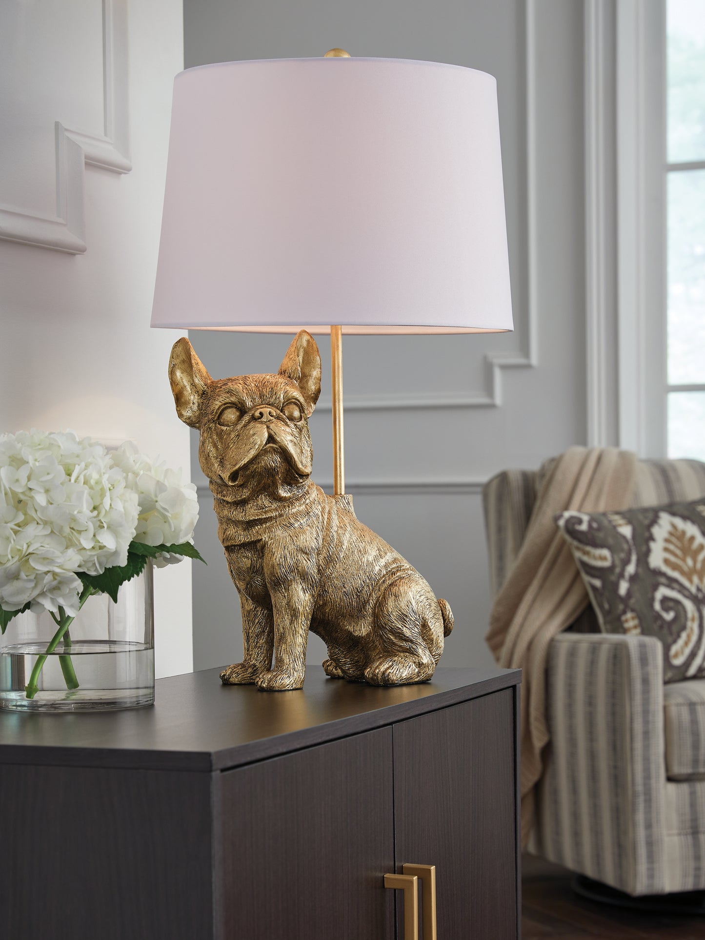 Bradenton Furniture Outlet - Ashley Furniture - Wadeland Lighting - Poly Table Lamp (1/CN) / Gold Finish - L317054