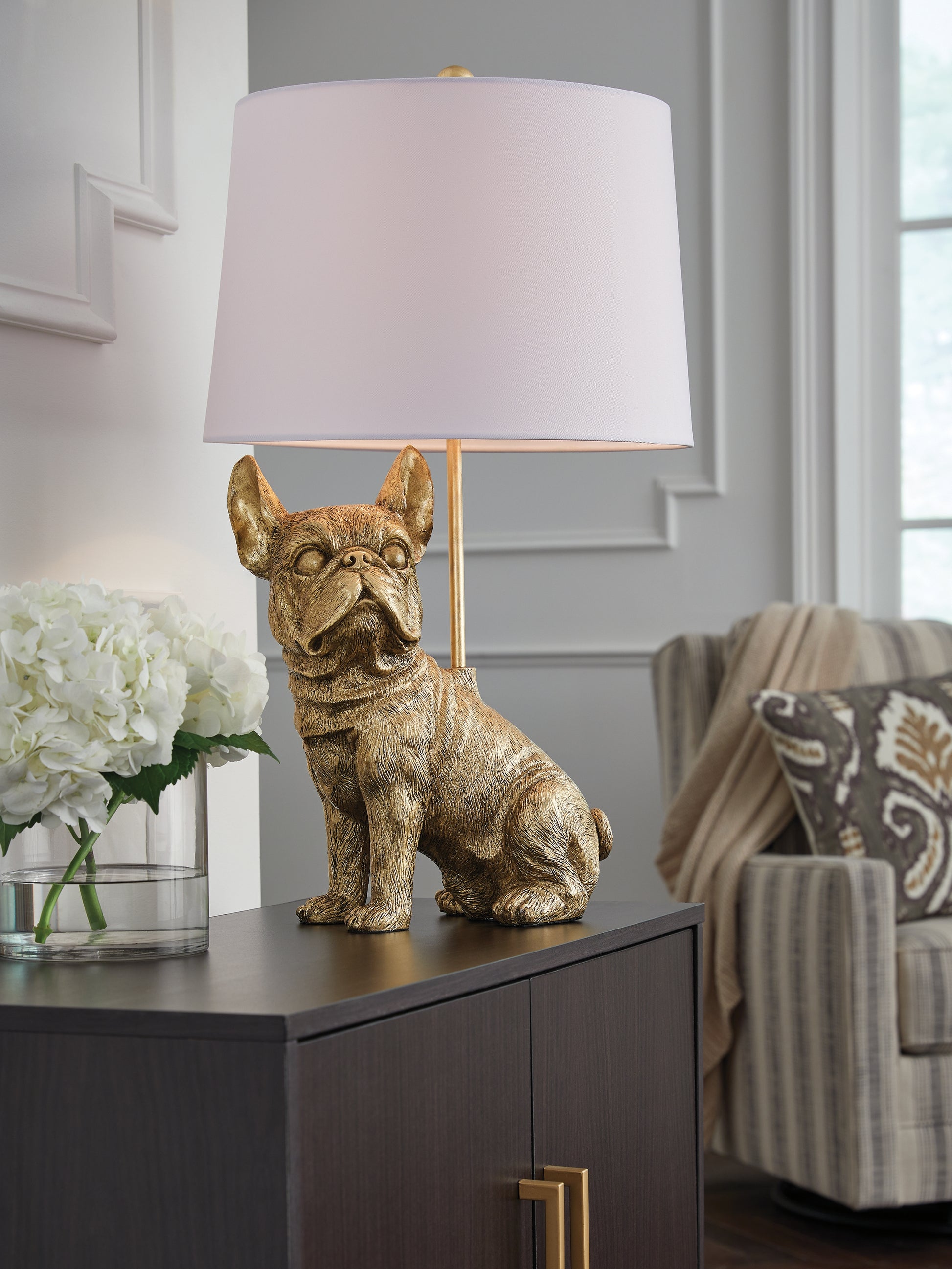 Bradenton Furniture Outlet - Ashley Furniture - Wadeland Lighting - Poly Table Lamp (1/CN) / Gold Finish - L317054