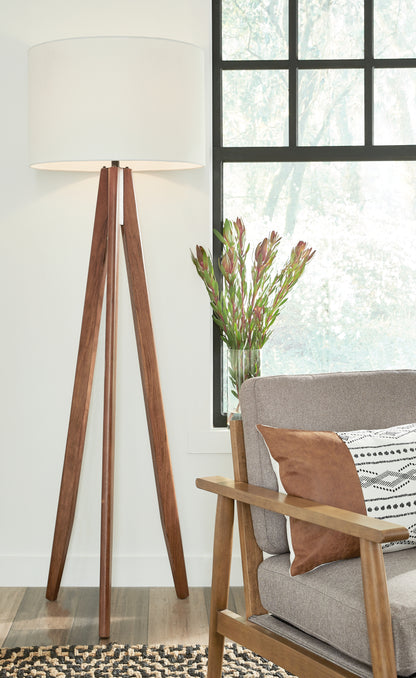 Bradenton Furniture Outlet - Ashley Furniture - Dallson Lighting - Wood Floor Lamp (1/CN) / Brown - L329011