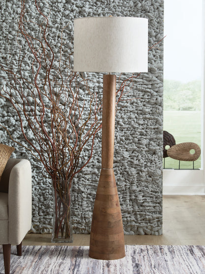 Bradenton Furniture Outlet - Ashley Furniture - Ailsa Lighting - Wood Floor Lamp (1/CN) / Natural Brown - L329111